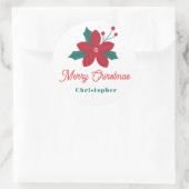 Aanpasbare Kerstmis Vrolijk Kerstfeest Ronde Sticker (Tas)