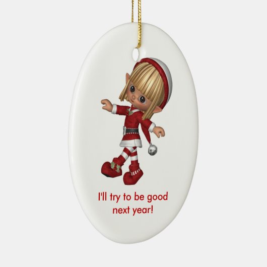 Aanpasbare kerstsierelf keramisch ornament (Rechts)