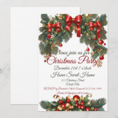 Aanpasbare kerstuitnodiging feestdagenkaart (Voorkant / Achterkant)