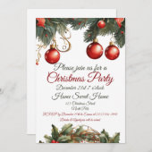 Aanpasbare kerstuitnodiging feestdagenkaart (Voorkant / Achterkant)