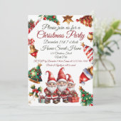 Aanpasbare kerstuitnodiging feestdagenkaart (Staand voorkant)