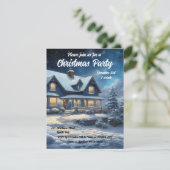 Aanpasbare kerstuitnodiging kaart (Staand voorkant)