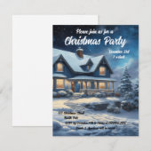 Aanpasbare kerstuitnodiging kaart (Voorkant / Achterkant)