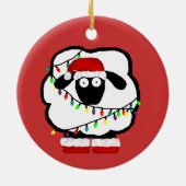 Aanpasbare kerstversiering van schapen keramisch ornament (Achterkant)
