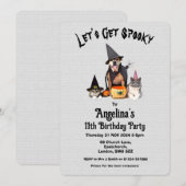 Aanpasbare kinderkostuum verjaardagsfeestje kaart (Voorkant / Achterkant)