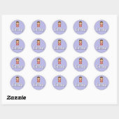 Aanpasbare kindernaamsticker – Meisje Superheld Ronde Sticker (Vel)