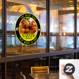 Aanpasbare Kippenvleugel Restaurant Grote Voorkant Raamsticker
