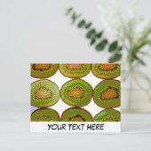 Aanpasbare kiwi fruit schijfjes briefkaart (Staand voorkant)
