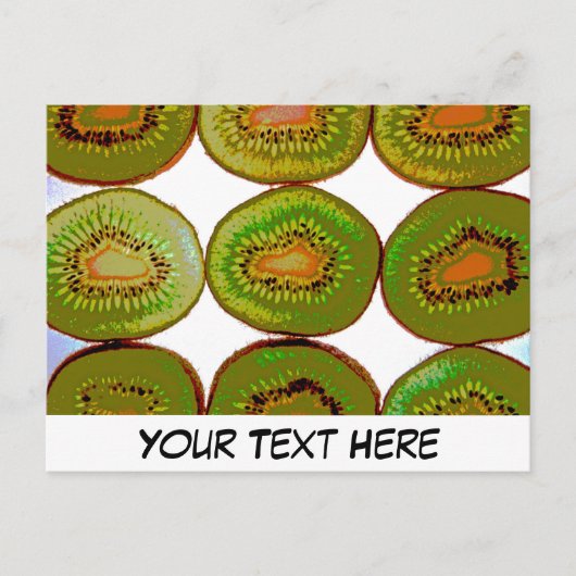 Aanpasbare kiwi fruit schijfjes briefkaart (Voorkant)