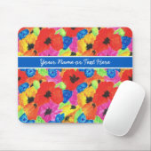 Aanpasbare Klaprozen en Korenbloemen Muismat (Met muis)