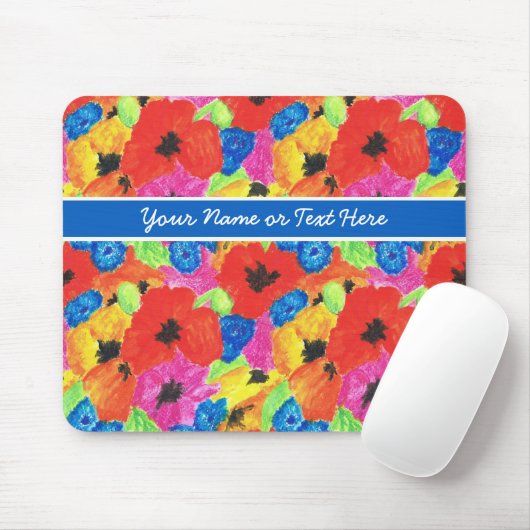 Aanpasbare Klaprozen en Korenbloemen Muismat (Met muis)