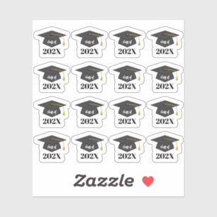 Aanpasbare Klas van 202X Senior Afstudeerhoed  Sticker