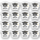 Aanpasbare Klas van 202X Senior Afstudeerhoed  Sticker (Voorkant)