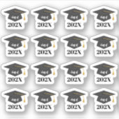 Aanpasbare Klas Van 202X Senior Afstudeerhoed  Sticker (Voorkant)