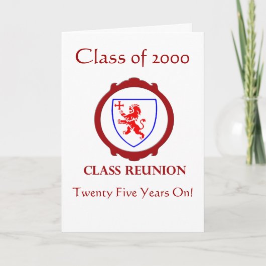 Aanpasbare klasse van 2000 Reunion Invitation Kaar (Voorkant)