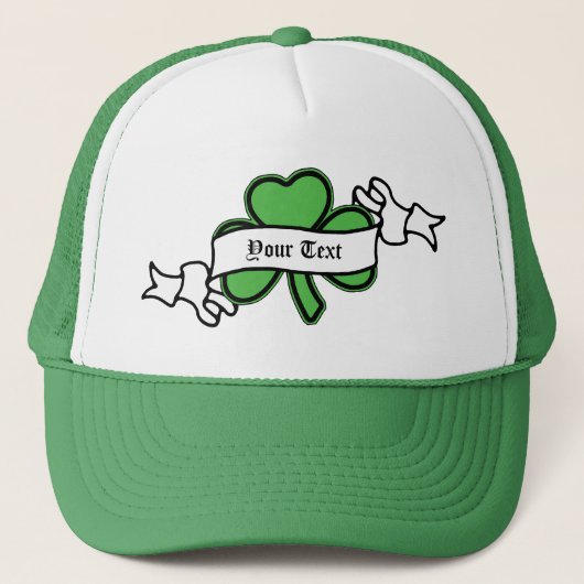 Aanpasbare Klaver St. Patrick's Dag Trucker Pet (Voorkant)