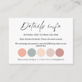 Aanpasbare kledingvoorschriften & Tuin bruiloft me Informatiekaartje (Achterkant)