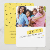 Aanpasbare Kleur Bewerkbare Grappige Nieuwjaarskaa Feestdagenkaart (Voorkant / Achterkant)