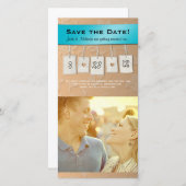 Aanpasbare kleur: DIY Save the Date Photo Cards (Voorkant / Achterkant)