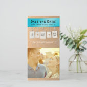 Aanpasbare kleur: DIY Save the Date Photo Cards (Staand voorkant)