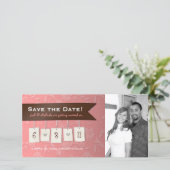 Aanpasbare kleur: DIY Save the Date Photo Cards (Staand voorkant)