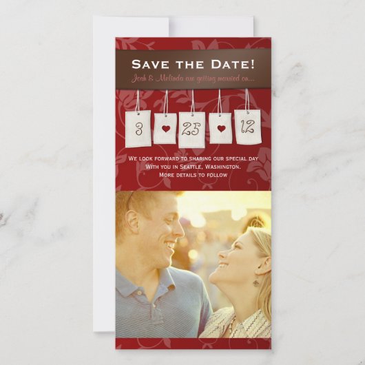 Aanpasbare kleur: DIY Save the Date Photo Cards (Voorkant)