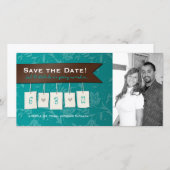 Aanpasbare kleur: DIY Save the Date Photo Cards (Voorkant / Achterkant)