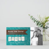 Aanpasbare kleur: DIY Save the Date Photo Cards (Staand voorkant)