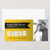 Aanpasbare kleur: DIY Save the Date Photo Cards (Voorkant / Achterkant)