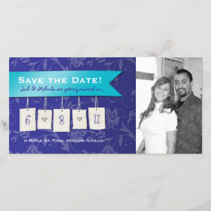 Aanpasbare kleur: DIY Save the Date Photo Cards