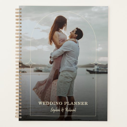 Aanpasbare Kleur Script Aangepaste Foto  Planner (Voorkant)