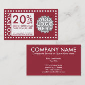 Aanpasbare kleurcoupon kortingskaartje (Voorkant / Achterkant)