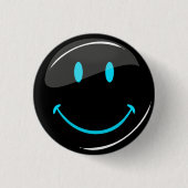 Aanpasbare kleurenneon zwart ronde button 3,2 cm (Voorkant)