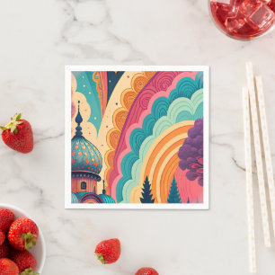 Aanpasbare Kleurrijke Kunst Cocktail Papieren Serv Servet
