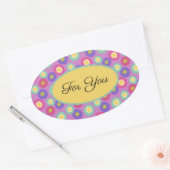 Aanpasbare Kleurrijke Retro Bloem Sticker (Envelop)