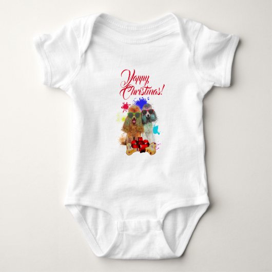Aanpasbare Knuffel Poodle Hond Blaf Kerstmis Romper (Voorkant)