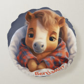 Aanpasbare knuffelpaard ronde sierkussen rond kussen (Achterkant)