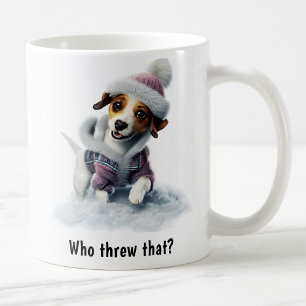 Aanpasbare Knusse Jack Russell Terrier Sneeuwdag Koffiemok