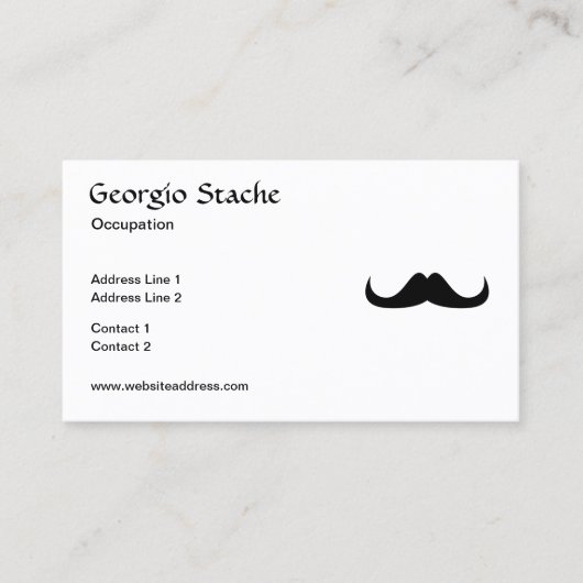 Aanpasbare Koel Witte Zwarte Stuurstangsnor Visitekaartje (Voorkant)