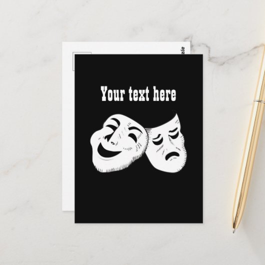 Aanpasbare koele filmmaskers briefkaart (Voorkant / Achterkant in situ)