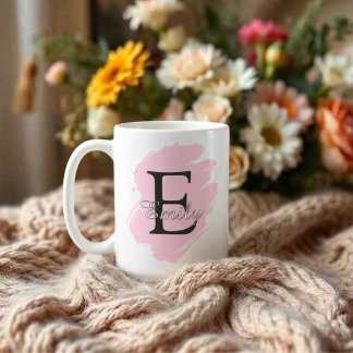 Aanpasbare koffiemok met monogram en naam