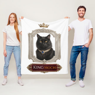 Aanpasbare Koning Mochi Koninklijke Zwarte Kat Dek Fleece Deken