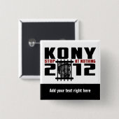 Aanpasbare KONY 2012-Button Vierkante Button 5,1 Cm (Voorkant /achterkant)