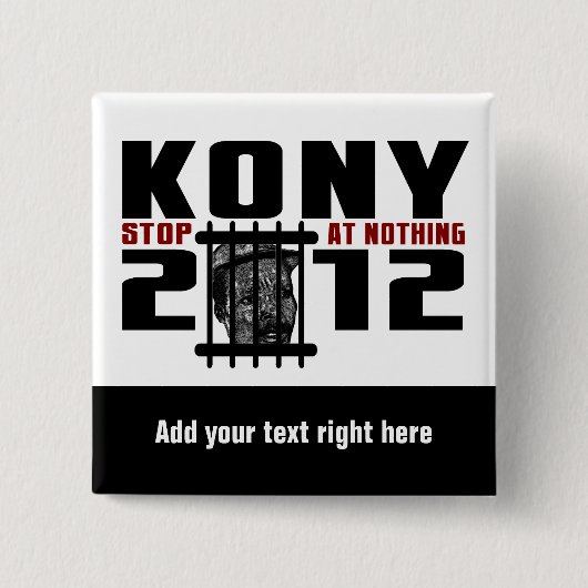 Aanpasbare KONY 2012-Button Vierkante Button 5,1 Cm (Voorkant)