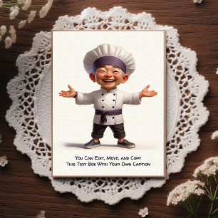 Aanpasbare kook / chef-ansichtkaart voor elke gele briefkaart