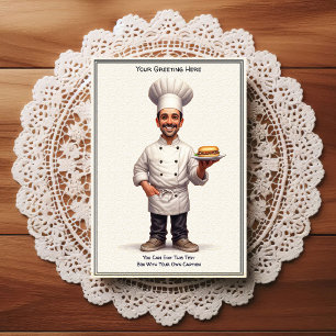 Aanpasbare kook- / chef-postkaart voor elke gelege briefkaart