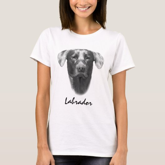 Aanpasbare labrador hond t-shirt (Voorkant)