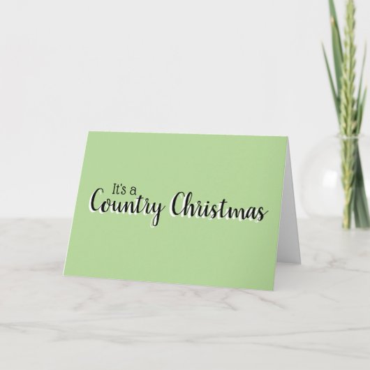 Aanpasbare Landelijke Kerst Groen Kaart (Voorkant)