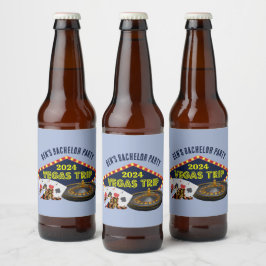 Aanpasbare Las Vegas Bachelorfeest Trip Casino Bier Etiket