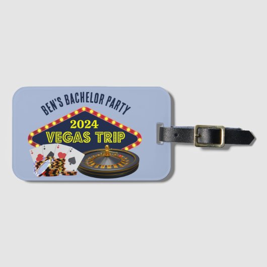 Aanpasbare Las Vegas Casino Trip voor vrijgezellen Bagagelabel (Voorkant (horizontaal))
